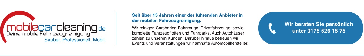 mobile car cleaning – mobile Fahrzeugreinigung mobilecarcleaning.de • Deine mobile Autoreinigung • Autowäsche vor Ort